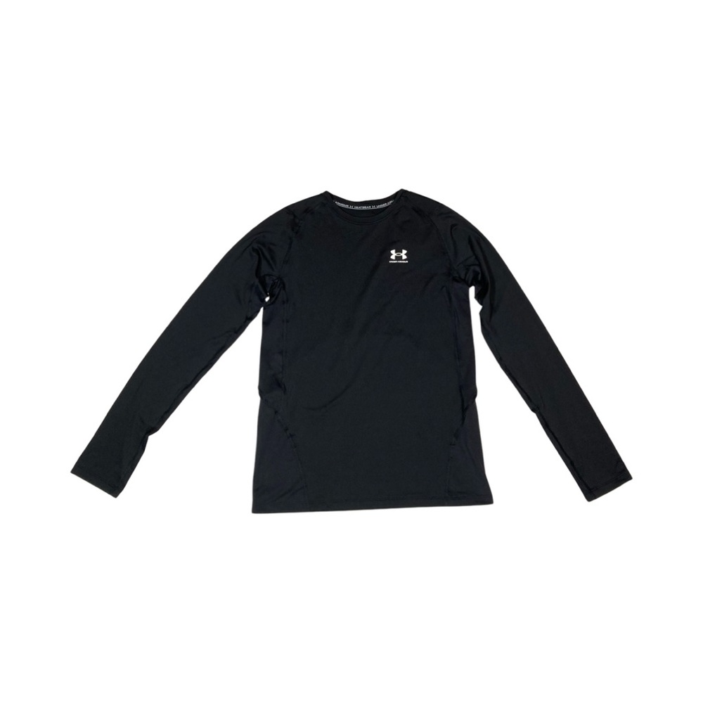 Under Armour Boys Heatgear Long Sleeve Fitted Shirt Size YXL Black NWT